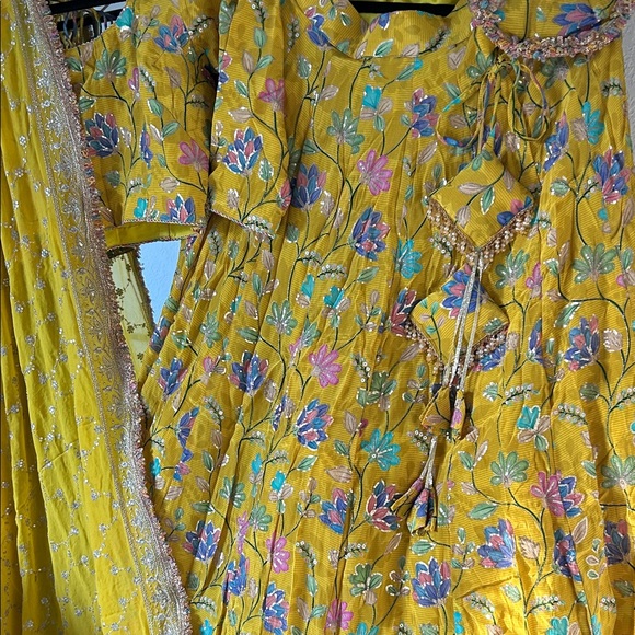 Yellow Floral Lehenga - Picture 8 of 8